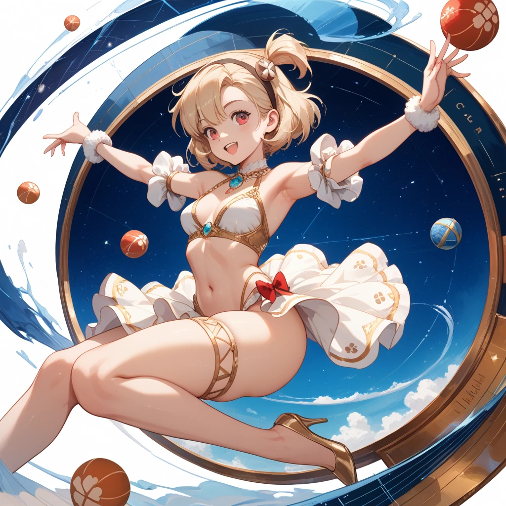 with fair skin, Double ponytail Ishtar 3 appears in the desert，The chest is wrapped in tentacles，2 long legs ，Her legs were wrapped around，Tentacle wrapping 7，Ishtar looked horrified，Barefoot，Insect Tentacles 9，worms，