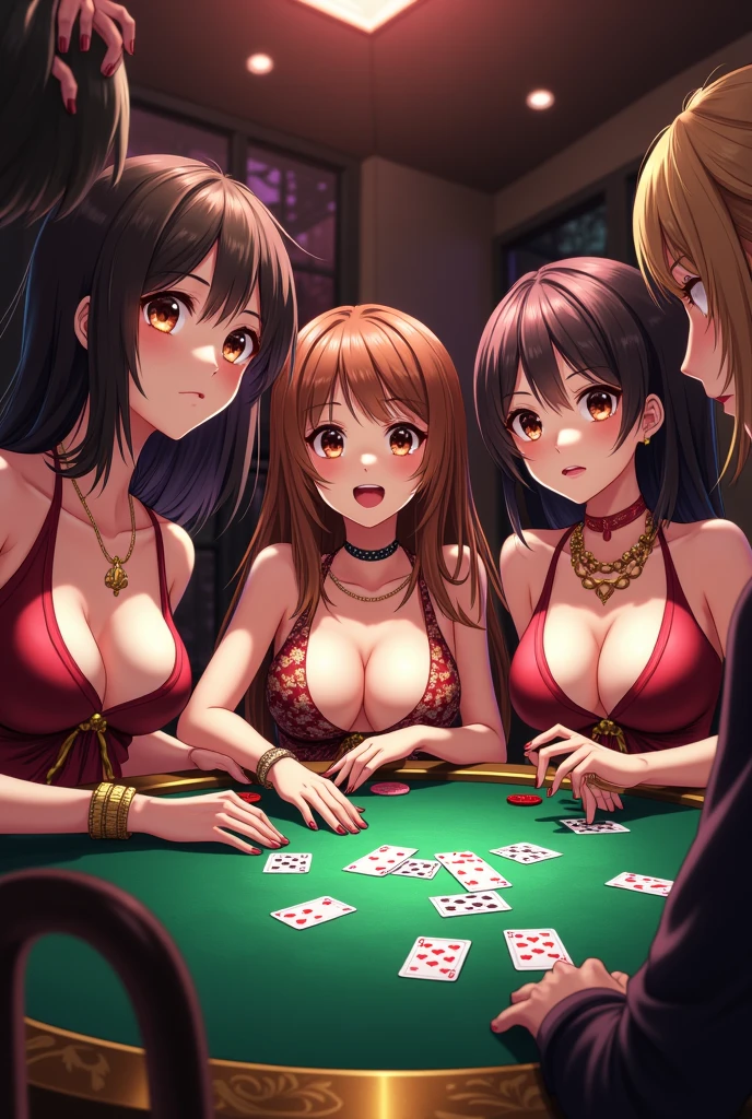 (nipple slip:1.2),shifted top,a girl,strapless leotard,(Bunny girl),(blush,surprised,areolae),(shift down top),large breasts,Fishnet tights,casino,covering breasts,downblouse,(oversized breasts cup)