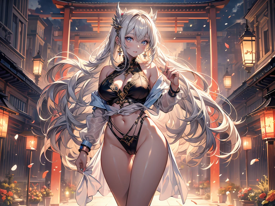 mujer anime, hermosa, ecchi, grandes pechos, topless, piel mojada, shenhe genshin