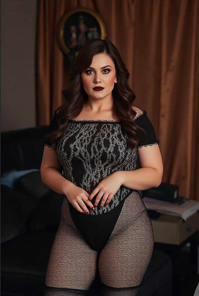 1 girl USA in, 20 years old, Solo, medium casual hair, bob hair, Looking at Viewer, grayblondehair, Bare shoulders, Brown eyes, jewely, Full body, a necklace, off shoulders, (wearing elegant patterned black heart dress tie tube, big buttocks), Distant photo, Realistic, A sexy one, beautiful colour, Perfect skin, 3 bust size, instagram (Realistic, A high resolution), large expressive blue eyes, happy, (8K, raw photo, Best quality, High detail, curvaceous forms, curvy body, seductive pose, in the studio Foto with three ports lighting, with black wall background, she smile with Extraordinary Pleasure expression. Her back is turned to the photographer 