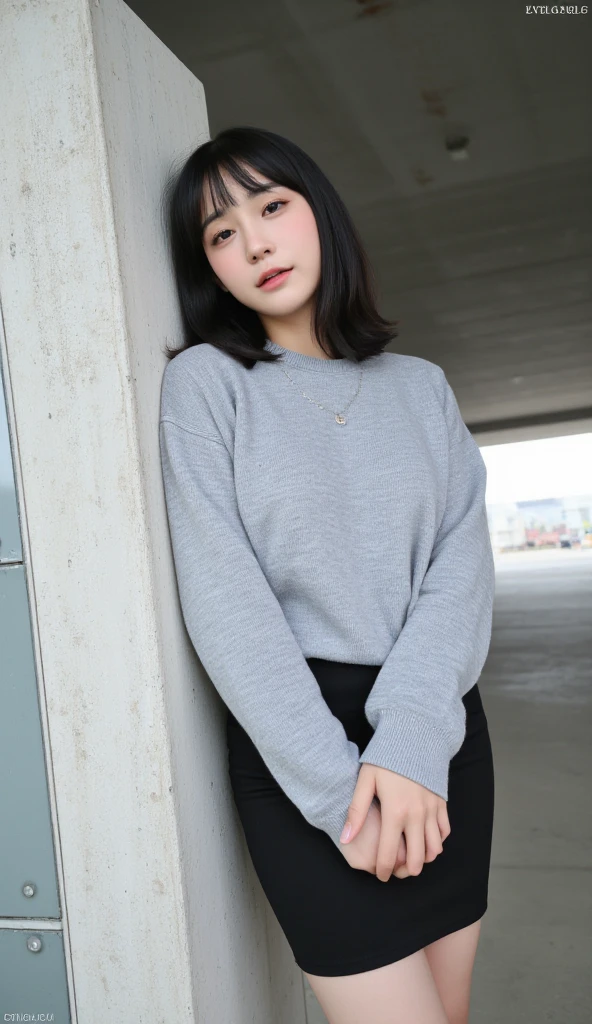 1girl,(wearing a oversize tunic sweater:1.4),(black leather long boots:1,4),(RAW photo, best quality), (realistic, photo-realistic:1.4),(full body:1.3), masterpiece,Attractive Japan Woman Pictures, an extremely delicate and beautiful, extremely detailed, 2k wallpaper, Amazing, finely detail, extremely detailed CG unity 8k wallpaper, ultra-detailed, highres, soft light, beautiful detailed girl, extremely detailed eyes and face, beautiful detailed nose, beautiful detailed eyes,cinematic lights,perfect ???????,(bob hair:1.3),erotic pose,bedroom