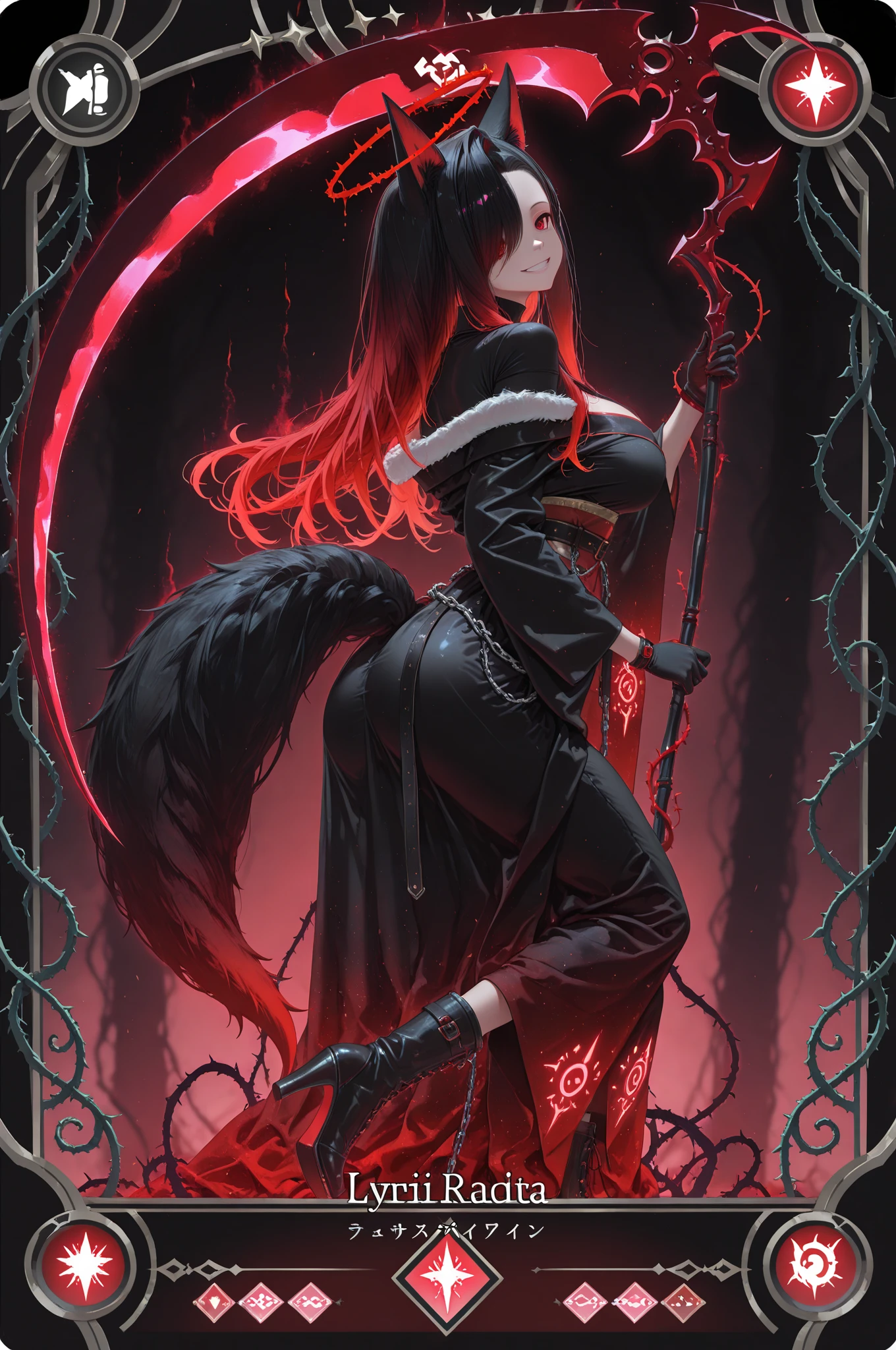 ((best quality, masterpiece, 4k, 8k, high res)), ((furry; Anthro Wolf)), moist, brunette, attacking, ferocious, fangs, full body, female werewolf, sexy, vibrant colors, (edgy punk hairstyle), knight armor, well-toned abs, Victorian dress, goth corset,