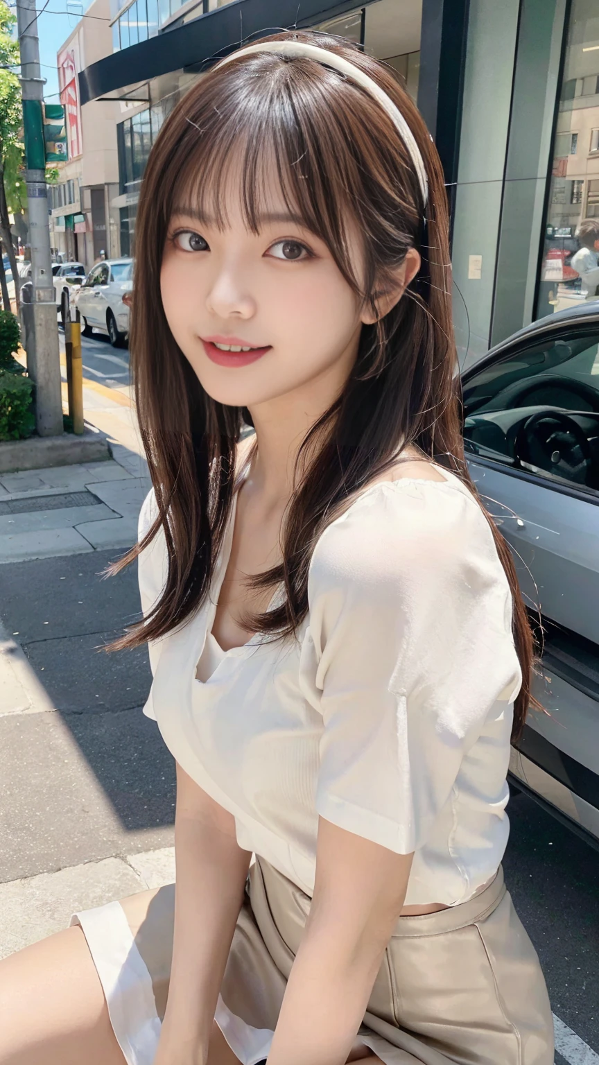 (((32ｋ,High detail,High Detail、masterpiece,Attention to detail, solo))),RAW Photos & Realistic atmosphere,Beautiful dark blue eyes,Mouth details,Glossy Lips,Fine eyebrows,With soft white skin that shines in every detail、Detailed eyes、Dark brown eyes,Very beautiful eyes,Detailed lips、Very beautiful face,Very well-formed face、A vivid face,Beautiful, shining lips, photo realistic, realistic young gravure idol, Slender gravure idol, Beautiful and cute, ((Japanese))、Cute Korean idol style,Black Hair, high quality,(Correct Anatomy),(real photo),Raw Photos, Photorealistic、Cute face,(Well-proportioned face:1.5),High resolution,Super detailed,Fine details,Very detailed, very realistic eyes and face, smile, open mouth, smile,(Realistic Humans),Sharp Focus, natural light, day light, high quality,(naked),(apron),naked under a apron,Station platform,Crouching on the station platform,((spread legs)),(16years old),16 years old、(girl), solo, long hair,Thighs wide apart,Spread your knees wide so your crotch is visible,(Looking at the camera),(flat chest),Narrow waist, full body, girl’s pussy