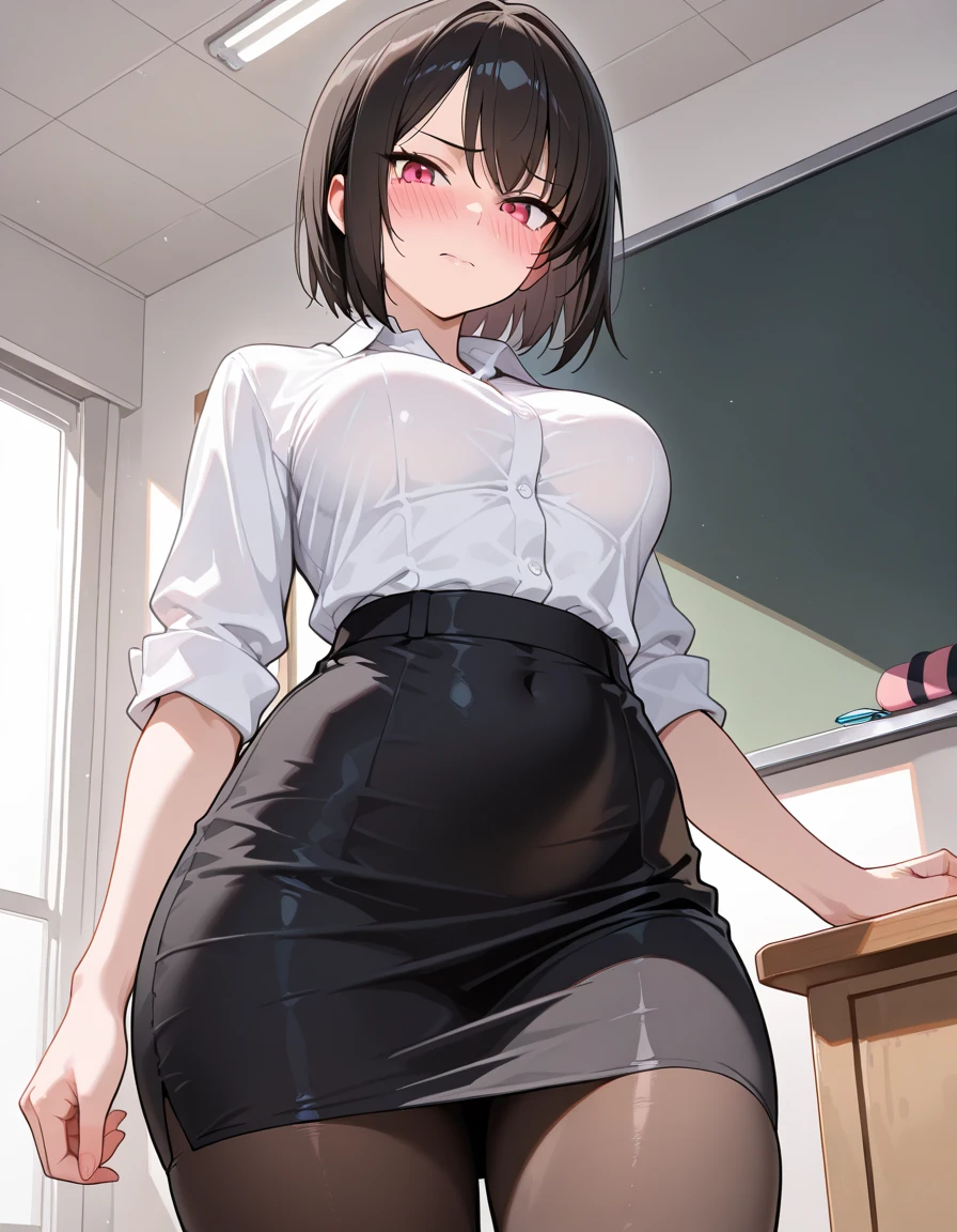 ((NSFW)),dress shirt, long skirt(High Resolution, Highest Resolution, Ultra Definition, Masterpiece), G-cup bust, early 30s, medium to short hair, round face, beautiful forehead, big eyes, black hair, whole body, (Embarrassed expression, blushing), cute face(High Resolution, Highest Resolution, Ultra Definition, Masterpiece), Beautiful Face(High Resolution, Highest Resolution, Ultra Definition, Masterpiece), supermarket, crowd, long distance shooting, ((dress shirt, long skirt,(show your pussy), obscene underwear,see-through, dark pubic hair)), (lift the skirt, excited, pleasure), masterpiece, 8k, best quality,((black thick glasses)),((During shameful exposure play)), supermarket