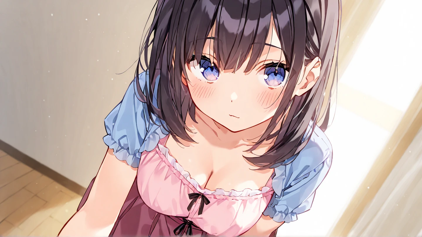 Highest quality、High resolution、Detailed Background、(Beautiful face in every detail:1.4)、Anatomically correct、(Detailed facial expressions)、(Detailed eyes:1.2)、Teenage Beauty、(Highly detailed face:1.4)、(Huge breasts:1.1)、cute hair color、cute髪型、Bobcut、Twin tails、Cute items such as pajamas and cute bedding、Pajama party、Feminine cuteness、Accentuate your cleavage、cute仕草、Big smile、
Two people in pajamas in the gentle light、The moment our eyes met、I can'It seems we can't hold back our excitement、
Iたちは優しく手を握り合い、watching each others eyes、Throwing away hesitation, Iたちは唇を重ねた、I'Surrounded by a wave of emotions、Happiness overflows、It was such a wonderful time、Secrets for just the two of you、A shy but happy smile、cute