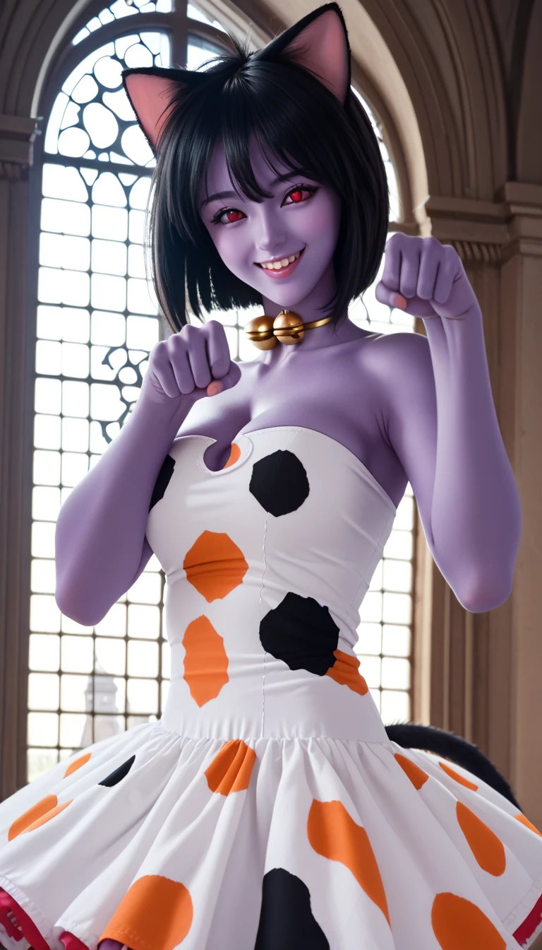 ((top-quality、8K、masterpiece:1.5))、very sensual beautiful face、1girl in、(((44 years old)))、(Slender figure:1.0)、((((((((Purple hair、Purple eyeshadow))))))))、((((((((poneyTail、Dark Purple Rouge))))))))、((Double Peace Sign))、(((((in a house、Cinema Seating、fullnude:1.0)))))、((Shapely))、((((Very toned stomach and lower abdomen))))、Beautiful areola、Beautiful nipples、hyperdetailed face、Detailed lips、A detailed eye、二重まぶた、((((((((severely brainwashed、deeply hypnotized face、The face of a severe aphrodisiac addict、my eyes are so charming.))))))))、fullnude、full body Esbian、full-body view、((((((((Black knee socks、Black Gloves、Big black collar and oversized cow neck bell for pets、Big Hoop Earrings))))))))、With my mouth wide open、((Huge breasts and abnormally saggy boobs:2.2))、((((((((Breast size is too large、Make big breasts look even bigger、Both of her breasts are unusually long and saggy、Squeeze out your chest to emphasize your big breasts、Spread your legs to emphasize your pussy))))))))、((miss universe model body type、Big breasts contest model body type))、((((((((No underhair))))))))、(((((((((Quite tall)))))))))、(((((Spread legs wide、Spread your thighs naturally、Very happy、Great smile)))))、very beautiful nipples