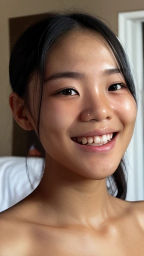 young girl, nude, Asian, bag on face