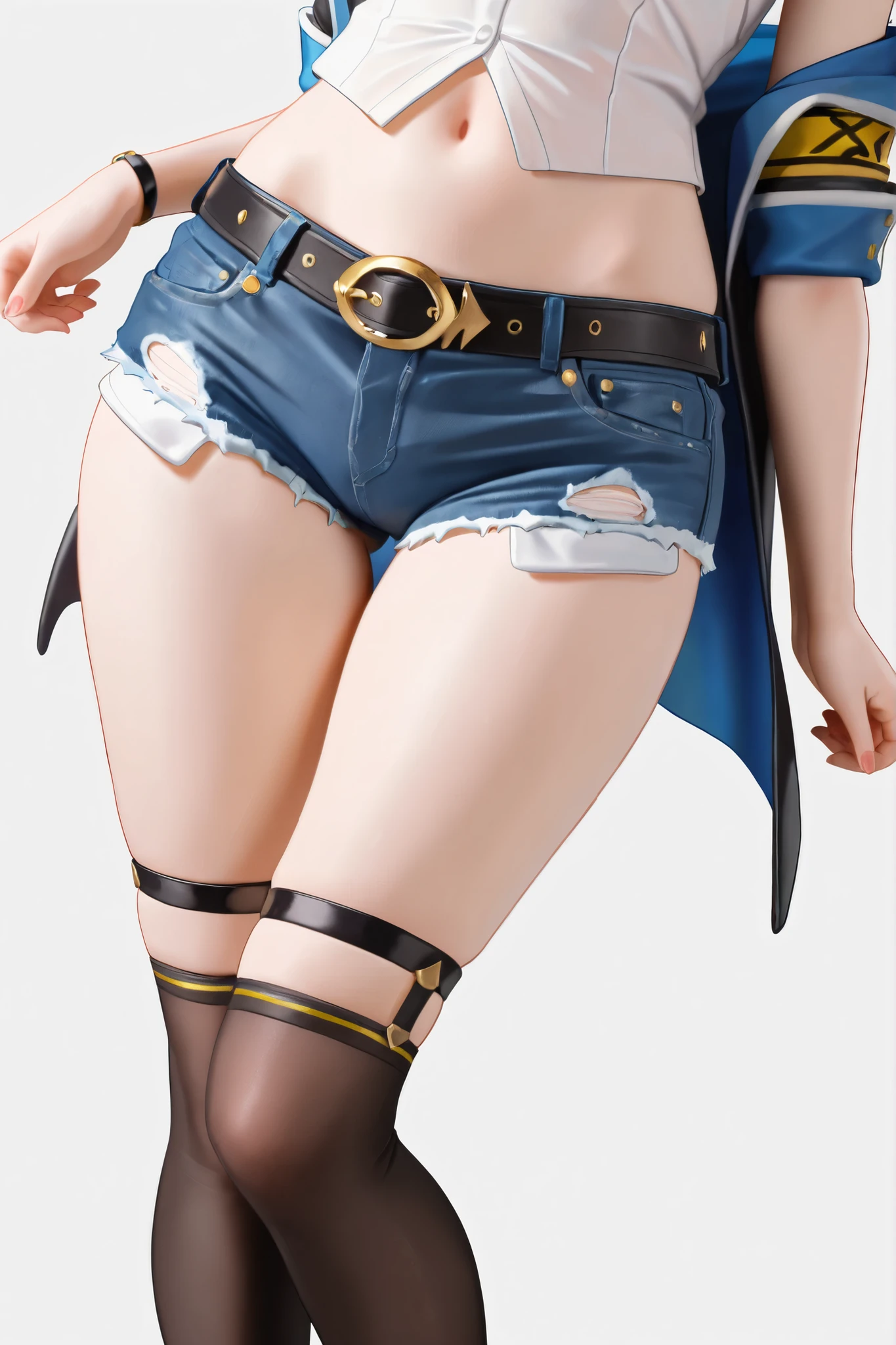 There is a woman in a blue leather outfit with a belt, Lingerie azul brilhante brilhante, terno asuka sob a roupa!, 2b, 2 b, cintura - tiro, Dicas de Yayoi Kasuma, (SFW) seguro para o trabalho, couro roxo e azul, traje com detalhes azuis, [ Fotorrealismo 4K ]!!, Close-up de corpo inteiro