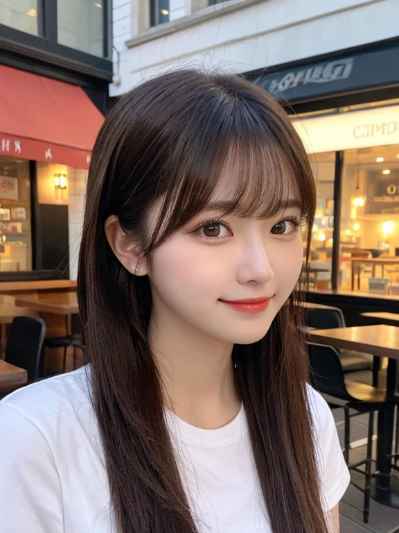 masterpiece, best image quality, high quality, beautiful girl, Japanese, Japanese school girl, popular korean makeup, be familiar with, eye swelling, be familiar with eyes, be familiar with skin, beautiful skin, ultra High resolution, (reality: 1.4), so beautiful, a little young face, beautiful skin, thin, (super reality), (figure), (High resolution), (8K), (highly be familiar with), (best figure), (beautifully be familiar with eyes), (super be familiar with), (wallpaper), (be familiar with face), looking at the viewer, small details, be familiar with face, Pure erotic face ace_V1, smile, look straight ahead, look straight ahead, Angle from the waist up, realistic pictures, bright lighting, professional lighting, blonde, long hair, dark ruins, big red moon, gorgeous red and black dress, mature woman, Stylish long bangs,Kissshot Acerola Orion Heart Underblade