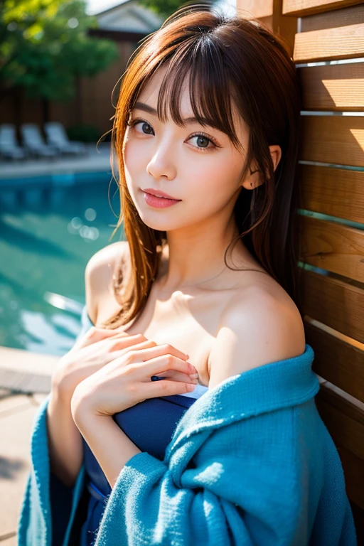 hightquality、8K Ultra HD、fullllbody、Seductive woman at 18 years old、robe blanche、light brown hair、Blue eyes、(There is a nice healing forest in the background)、cute little、Beautiful fece、portlate、Morning Spectacle、birdie、art by:Alberto Seveso、Symmetrical、Abstract art style、Complex and intricate watercolor painting 、digitial painting、explosion of colors、concept-art、Volumetric lighting、TanvirTamim、metal reflective、2d render、8K。 by artgerm、Trending on ArtStation
