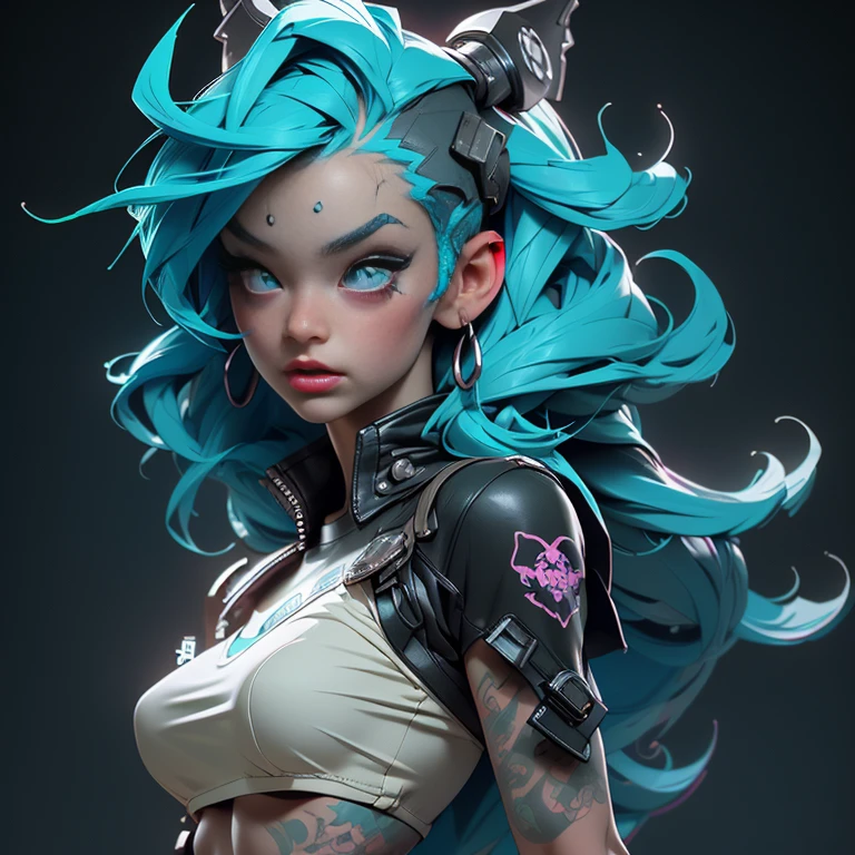 ((Best Quality)), ((Masterpiece)), ((Realistic)) and ultra-detailed photography of a 1nerdy girl with goth and neon colors. She has ((turquoise hair)), wears a small black micro-thong, black microbikini , ((beautiful and aesthetic)), muscular fit body abs, sexy, under-boobs, hot