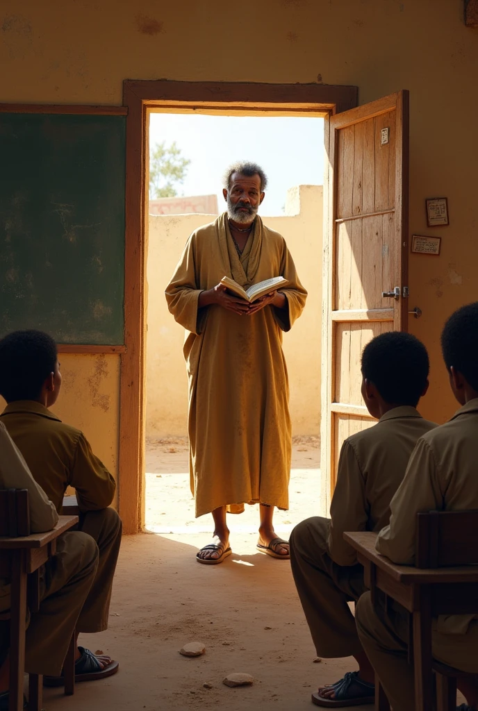 Generate a pictures of a Hausa teacher teaching students in Northern Nigeria