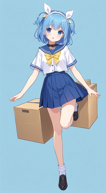 face lighting,bright backlight,small breasts,super high resolution,best quality,Photos,4k,Realistic,knolling,(1girl:1.1),lie,from above,(take off your clothes:1.4),whole body,white shirt,back,blue bow,privates,white shoes,white underwear,white bra,ran,sneakers,(neat visiting clothes:1.2),