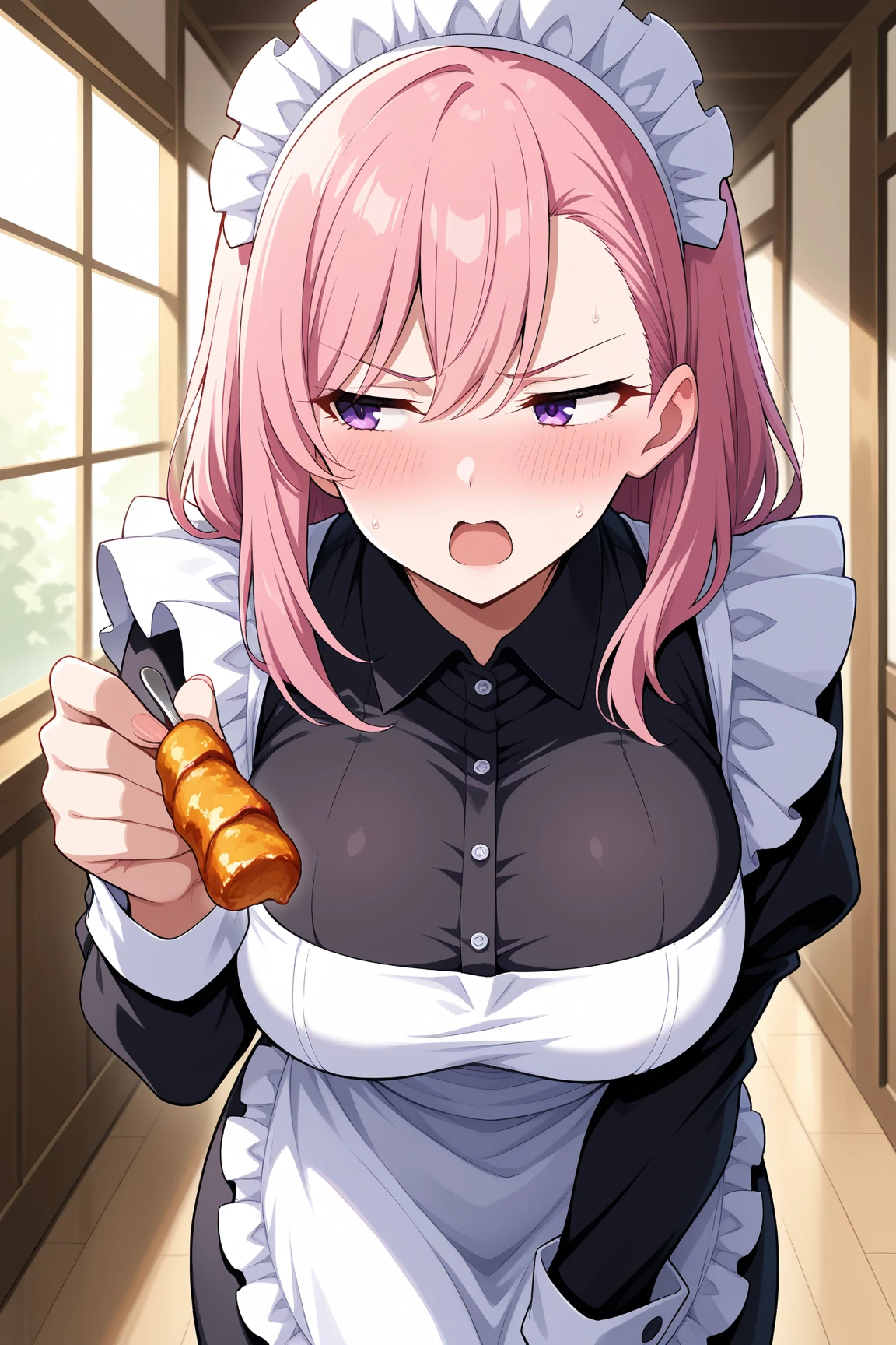 One girl, Cosmetan, methane, Twin Drill, Pink Hair, blue eyes, dress, Outdoors at night, Fallen leaves, (((skirt lift))), (((squat, spread leg))), (((white panties, White garter belt, white garter hose))), (((cum on mouth))), (((1fat man from side, penis))), (((deep throat))),