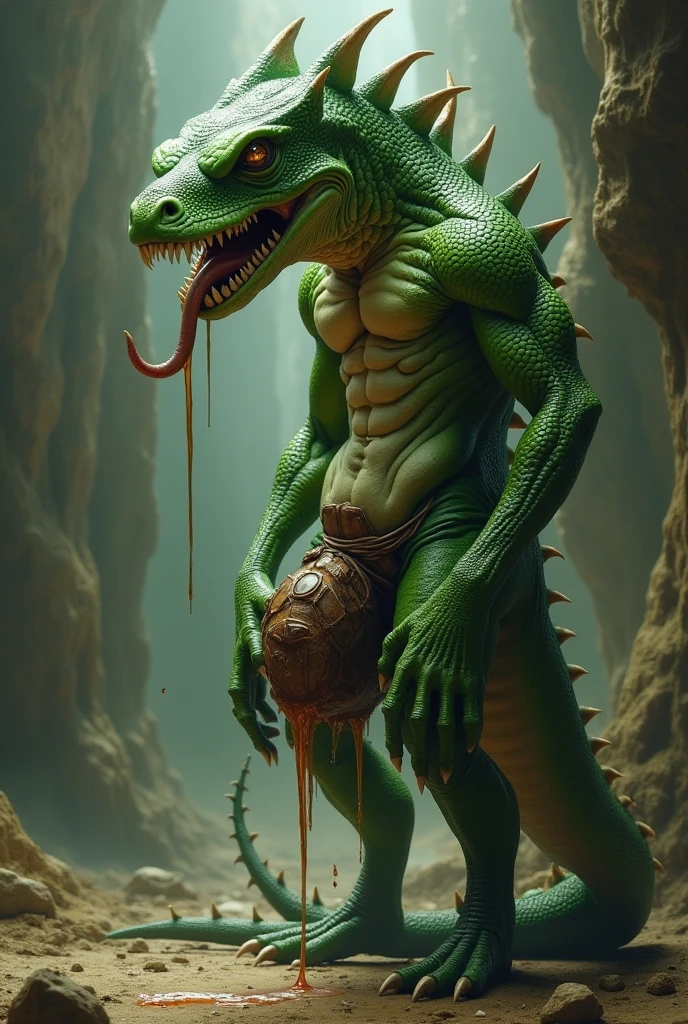 beach, crocodile, scaly, reptile, shirtless, pants, (no underwear), muscular, barazoku, evil grin, (very thick penis; 1.5) , erection, (hand on penis, taran fiddler, [by morticus], (Sharp focus, masterpiece, 8k, intricate artwork, hyper-detailed, high detail), (cum on penis), (cum), (excessive cum), ((cum on face)), (cum on body), masturbation, (solo: 1.3), (high dynamic range), (necklace), (leaning against wall), (cum on wall), (cum in air), (handsome face), (close up shot), (close up),
