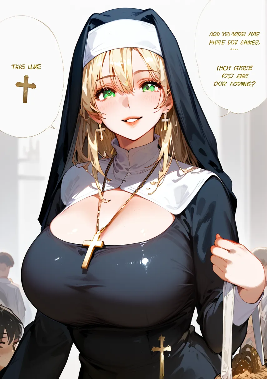 ((Perfect body,))((Super beautiful,))((High quality,)),(((Three girls))),((Perfect body,))((Super beautiful,))((High quality,))((monastic robes)),((nun costume)),gigantic breast,pov, Looking at Viewer,,beautiful girl glaring with a frustrated expression,Face and whole body wet with sweat and semen and glossy,She is sweaty and wet all over, breathing heavily, steaming,blond hair,toned body,collar,covered erectile nipples,church, mitre,((Praying pose with hands clasped together)),((Costumes that show little skin)),kneel and pray