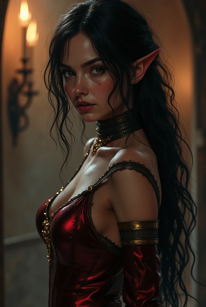 Imagine a succubus with short brown hair