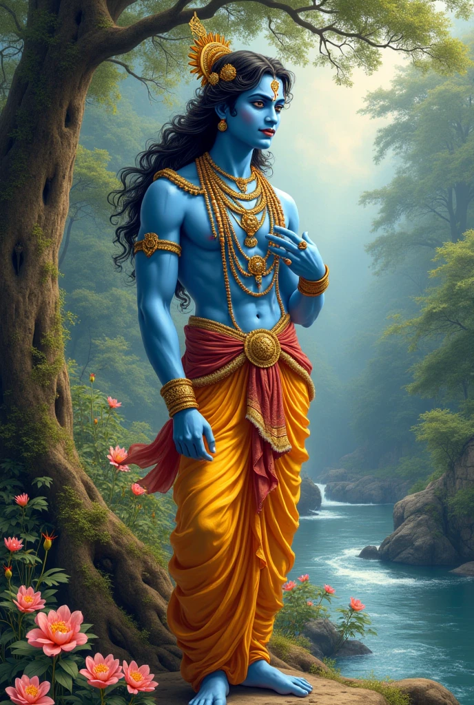 Lord krishna with tree