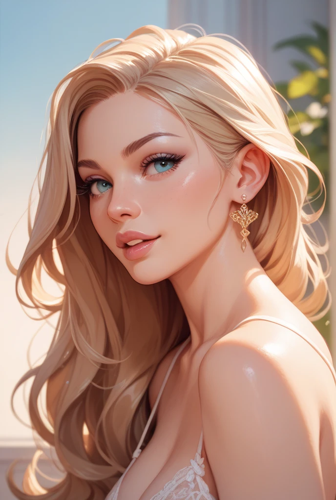 at the water's edge in a swimsuit