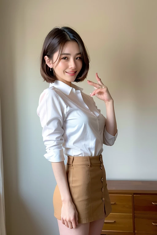 (8k、Photos brutes、la plus haute qualité、chef-d&#39;œuvre:1.2)、(réaliste、réaliste)、1 fille、((mini jupe、Noir et rose、jambes fines、tout le corps、bottes、Vêtements avec des rubanRuban de poitrine、Hors de l&#39;épaule、voir à travers、fioritures、jardin、sourire、Vue de face、Ruban sur la poitrine、regarder la caméra、ceinture、Tenez-vous debout avec les mains sur les hanches))、peau matte yeunx foncé cheveux foncé belle femme brésilienne 