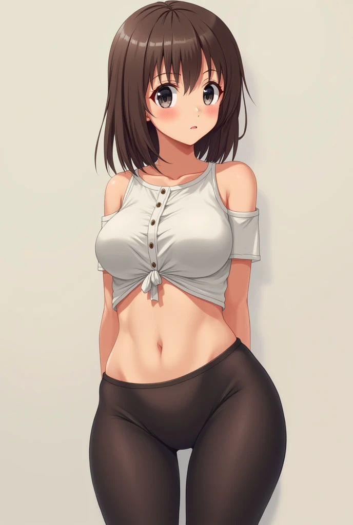 masterpiece, best quality, 1girl, ochako uraraka, closeup, sketch, solo, background,  breasts, sfw,, black tanktop, shorts, heart emotes,  kneeling, arms down, cleavage, high angle, looking up at viewer, blushing, exposed midriff, slight smile:0.2, three quarter's view