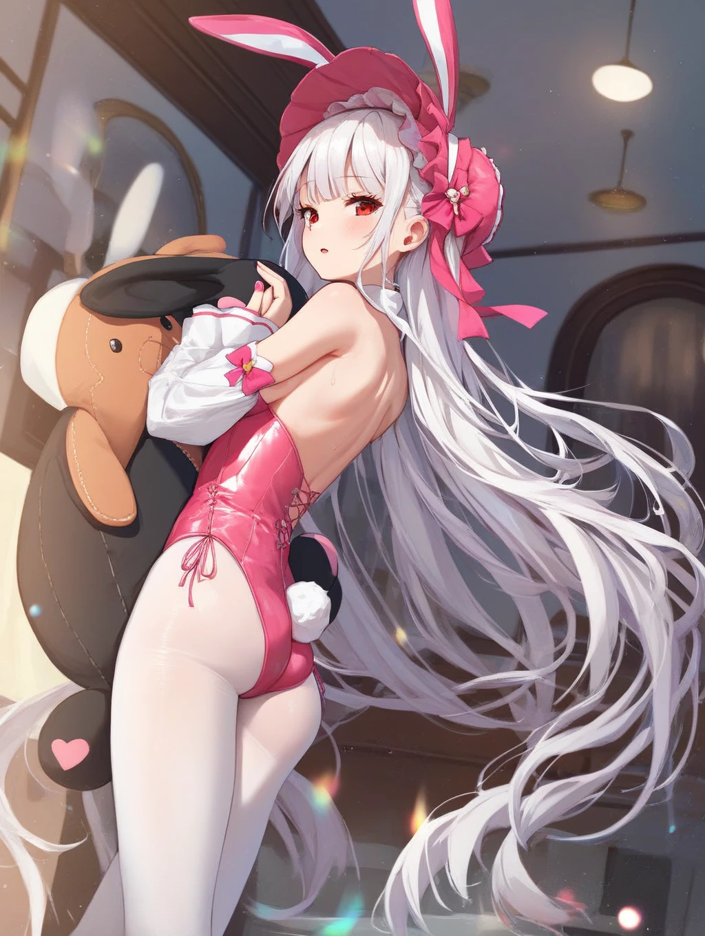 highest quality、Great quality、16k、alone、fluffy、Furry、 A sparkling fantasy world where super cute beast girls jump around happily、Goat Beastman、Goat-like eyes、(Horizontal pupil)、Goat horns、Goat ears、Lower body of a goat、Goat Leg、Reverse jointed feet、Animal jointed hind legs、covered in fur up to the waist、Completely naked、Long, saggy small breasts、Long Breasts、Saggy breasts、Huge nipples、Upturned nipples、(Accessory Breast)、(Multiple breasts arranged vertically)、Wide-open legs、fertilized egg cell、Sperm swarming around an egg cell、Enlarged labia、Love juice overflowing from the vaginal opening