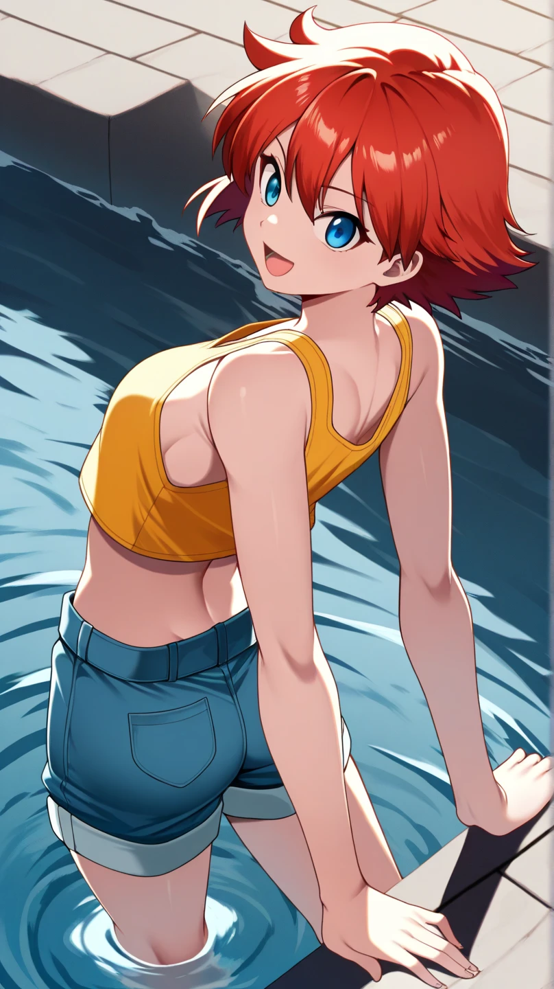 Professional Ink Drawing of Kairi, score_9,score_8_up,score_7_up,score_6_up,score_5_up,score_4_up BREAK skinny,choker,medium breasts,detached sleeves,outdoors,palm trees,island beach,sandy beach near ocean,1girl,Kairi KH1,red hair,short,hair,beautiful eyes, skintight lifted tanktop that rests above her nipples, accentuated nipples, slim and busty body type, coloring page, perfect coloration, ink lineart, thick lines, well-drawn, bratty, youthful face, teen-like, innocent face, Venom Crossover, Kairi is being taken over by the Venom-symbiote,
