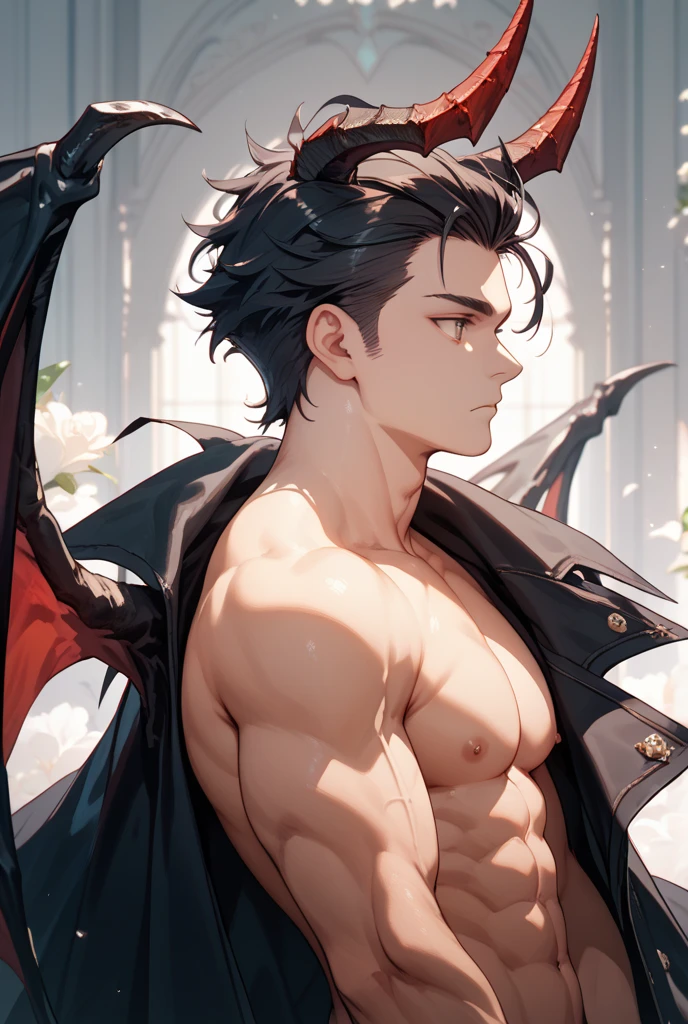 Black in the middle of the night，Accompanied by a black dragon，The dragon accompanied the boy，Evil and handsome teenage demon，Hot teenage flesh, A meticulous face，Handsome face，18 year old young beautiful man，Handsome guy，Muscle Junior，Tall figure，Eight-pack abs，Broad pectoral muscles，Bare thighs，Only thongs，low waist thong，Sexy thongs，Men's tong，Clench your fists，The expression is fierce，The eyes are fierce，Launch an attack，fistfight，fights，Fight，Initiate a battle