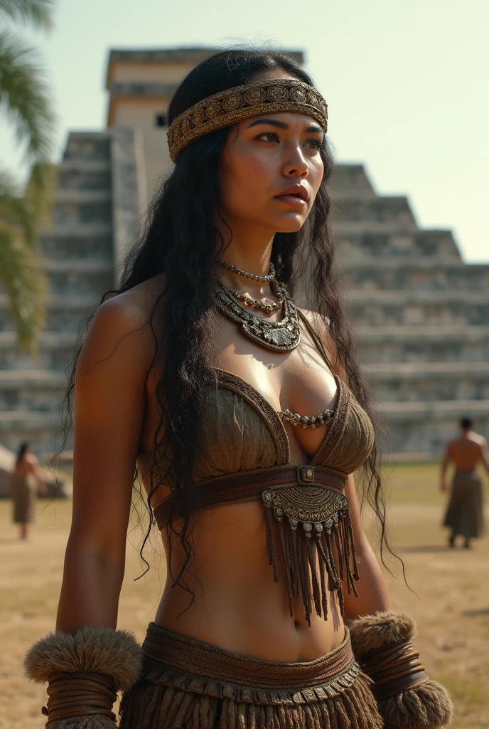 Post Creative Upscale Variations Download Generation Data Prompts Txt2Img ((masterpiece)), ((best quality)), ((highres)), extremely detailed)), a beautiful 3 Native American colossal breasted woman (Grace Kelly:Milla Jovovich:0.5), Pocahontas, full body shot, (super realistic), (peerless beauty), detailed skin texture, detailed cloth texture, beautiful detailed face, intricate details, ultra detailed, indigenous feather jewelry, feather headdress, traditional handmade green bra and dress, armed female hunter warrior, (((wild west))) environment, smile, in the village, ((surrounded by people)), ((dance pose)) back to the camera, ultra realistic, concept art, elegant, ((intricate)), ((highly detailed)), depth of field, ((professionally color graded)), soft ambient lighting, dusk, (Best quality, A high resolution, Photorealistic, primitive, 8K,Masterpiece), filmgrain, bokeh:1.2, Lens flare, (vivd colour:1.2)
