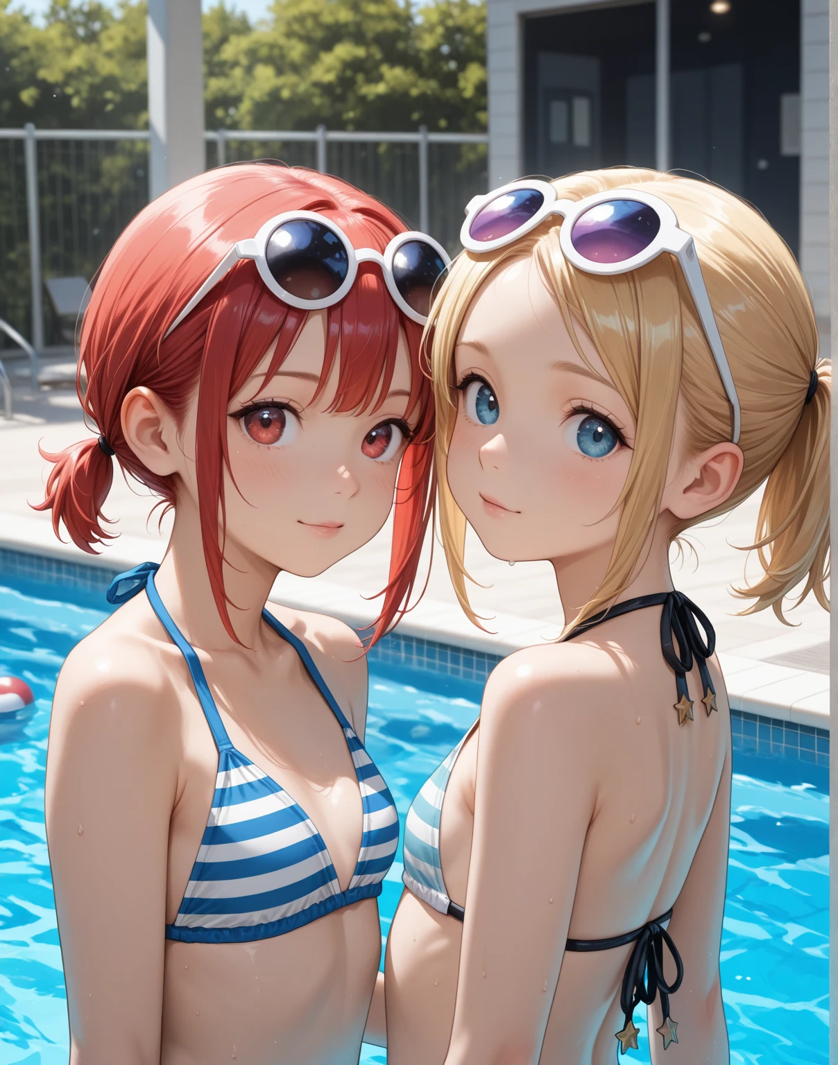 Masterpiece, sksrin, beautiful , facial details, 8k wallpaper, Rin Hoshizora Love Live, short hair, white gym bra, micro shorts , wrestling outfit,(lipstick:0.8), (face paint:1.2),Fascinated by her beauty ,wink, moist skin,thin waist ,short girl, skindentation , open mouth , 1boy,hug from behind , tongue out ,Before and after bukkake,excessive cum