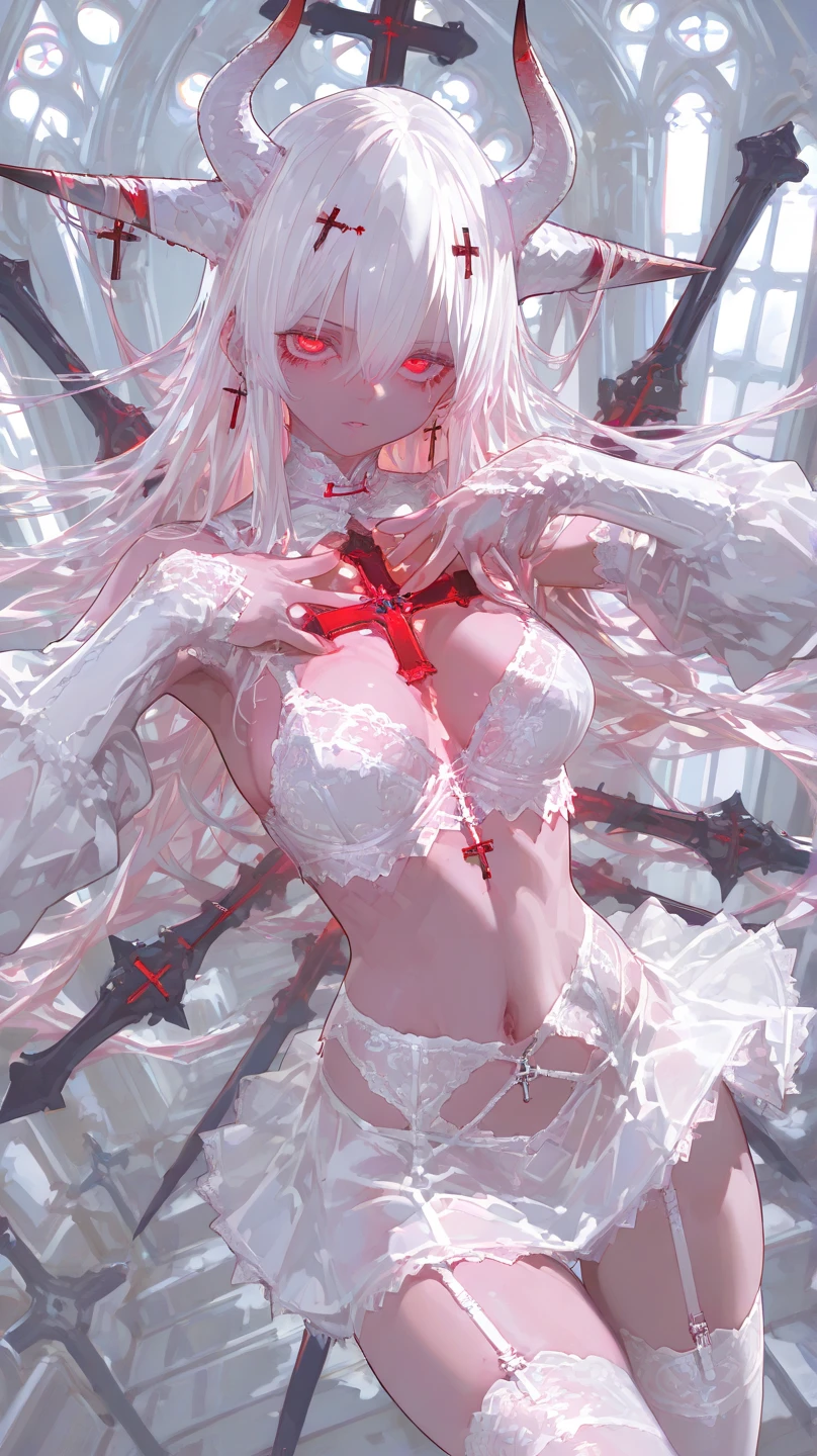 NSFW:-0.8. White and Red, (A Dazzling multi-colored light pours down:1.2), (physically-based rendering with ultra-detailed, (masutepiece:1.2) of professional photograpy, (highly realistic and (photorealistic:1.37) with touch of rawness), Acutance:0.8) . (A group of KAWAII girls in school uniform) with opened Overflowing Gigantic Cleavage without bra . (((extremely detailed KAWAII face variations)) with joyful expressions), { Navel | pretty Ass | (Overflowing underboob) | White panties with (blood seeping only in crotch area) | (full of Flowers covering girl's body) | ((Dazzling colorful stained glass with stunning elaborate details:1.2)) | A Dazzling Halo (Floating) } . (Exposed:0.95), (((nipple:-0.9))), (not Detailed fingers:-0.9) .