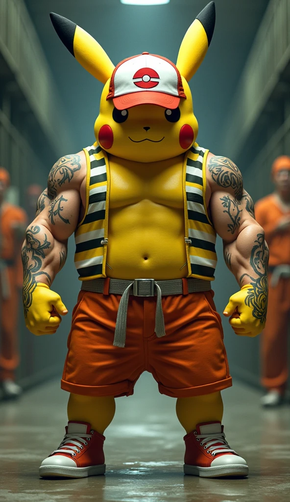 (prime subject: A muscular nude man wearing a hunting vest and a pokemon cap, big erect penis, beautiful detailed eyes,beautiful detailed lips,extremely detailed eyes and face,longeyelashes),is having sex with (Subject 2: 4 sexy women with big breasts,wide hips,juicy pussies,varied weights,wearing sexy over exposed pokemon creature lingerie),on bed,photorealistic,highly detailed,8k,best quality,hyper-realistic,exquisite,intricate details,cinematic lighting,vibrant colors,dramatic atmosphere,dynamic composition, Pokemon porn parody, 'Anal Adventure of Pikachu'