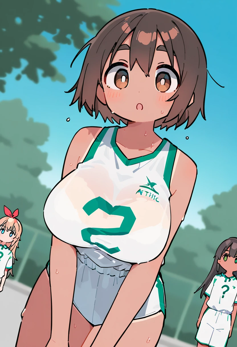 nsfw:1.5,Browsing Caution, Incredibly cute girl, rikujou, Multiple Girls、 Highest quality)), , A big bust that seems to burst, Small breasts, Group photo, A radiant smile、(Huge Breasts:1.5)、((panty lift:1.5))