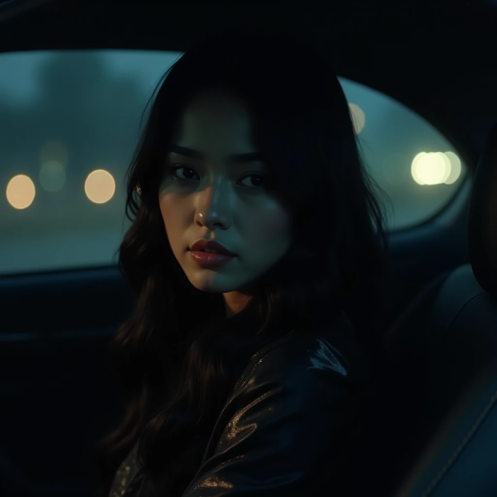 car commemorative photo,(Photo from inside the car),(Strong Shadows:1.3),water vapor,(horror style),(curse:1.3),(soul:1.3),(ultra Realistic 8k cg, RAW Photos, Highest quality, masterpiece:1.2),High-definition RAW color photos,Professional photos,(Realistic, photo-Realistic:1.3),(Highest quality),(Cinematic Light),(masterpiece),Strong Rim Light,evening