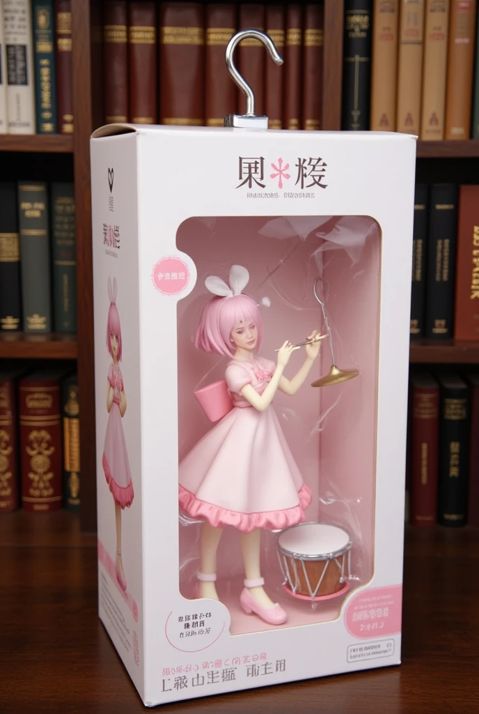 Two-dimensional round face,There is a rabbit pattern on the chest clothes,The upper part of the pants is pink,White stockings on the legs