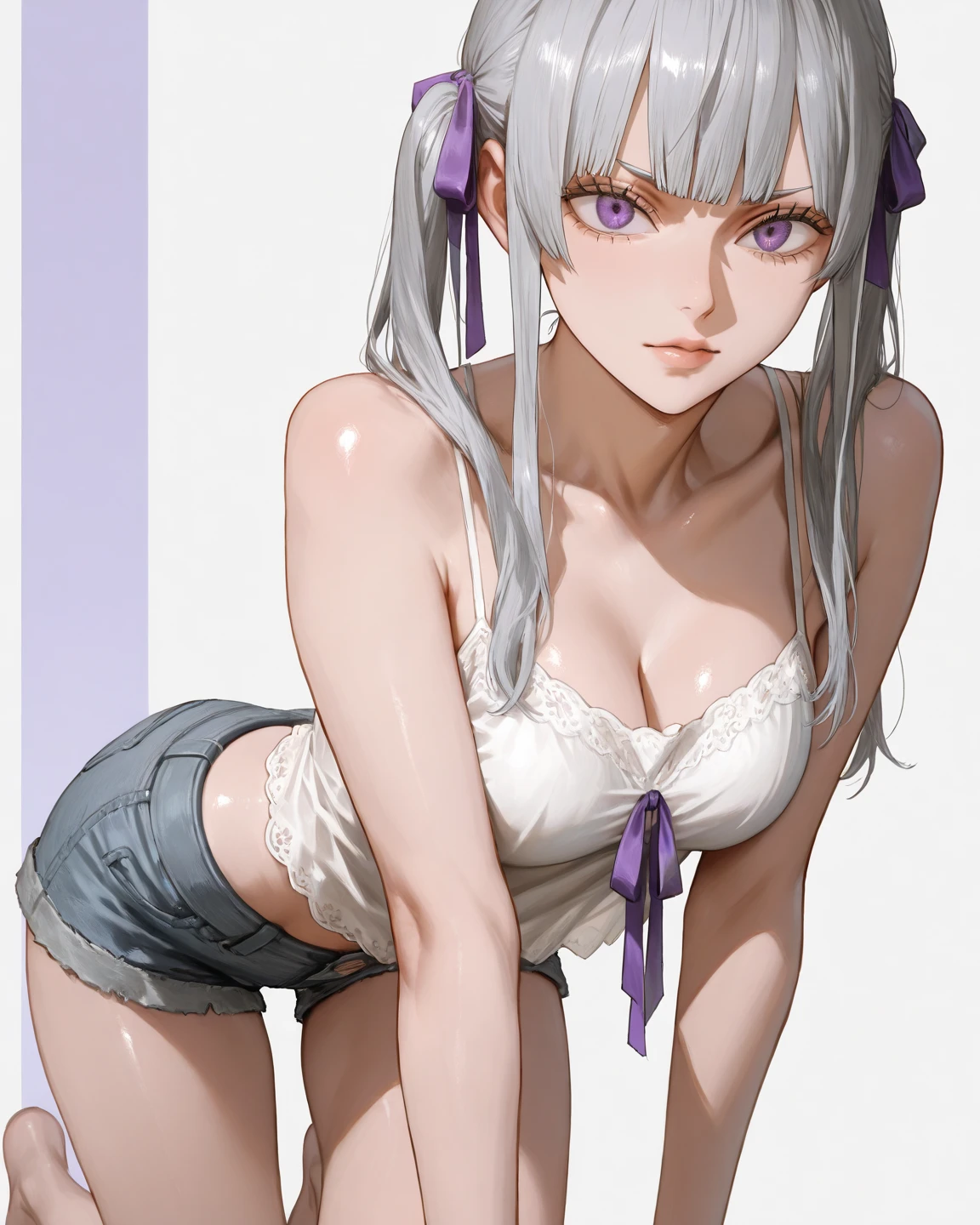 (((obra-prima)), melhor qualidade, (noelle_silva), cabelo longo, twintails, olhos roxos, cabelo prateado, franja, brinco, asas, fundo desfocado, coroa, valkyrie, noite, postura de luta, random posture,1garota,seduzir, seios lindos, , realista, foto_\(medium\), solo, (obra-prima),(fotorrealista:1.3), ultradetalhado, (pele altamente detalhada:1.2),(melhor qualidade:1.0 ), (ultra high-resolution: 1,0), (ulzzang-6500: 0,3), olhos lindos e claros, colar delicado, luz do sol, (maquiagem linda e detalhada), (heavy breathing stained sexually aroused: 1,0), (flor de brilho suave: 0,5) , mix4, pink panties and bra, sorriso, ((com a boca fechada)),