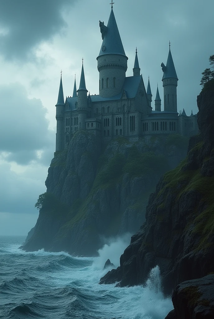 high quality, 8K Ultra HD, Gothic castle on a cliff