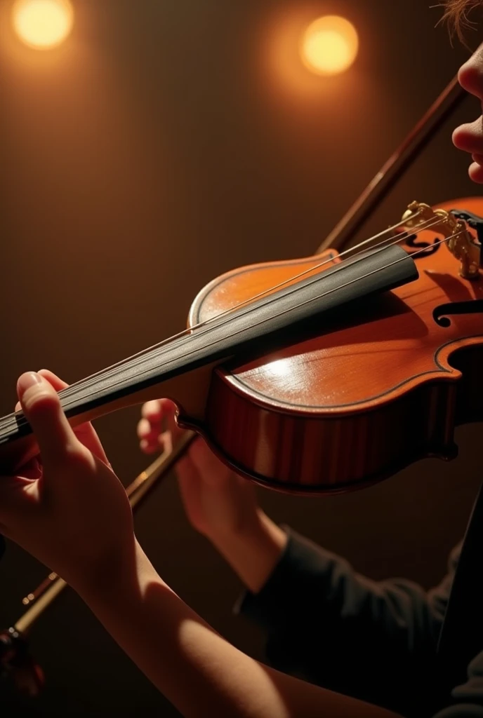 surrealistic, hyper realistic, macro view of a mosquito playing a violin near the notch of a mans ear