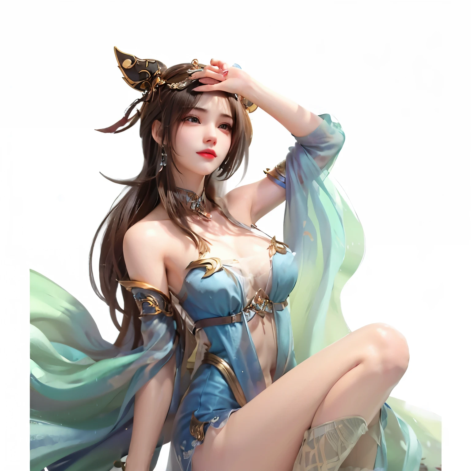 1 girl Girl's masterpiece, high cold Korean makeup, Seductive Korean faces,temperament,smiled,The perfect combination of water and dragon,Snowflakes,lightning , The dragon, and various intricate embellishments,There are luxurious accessories and gorgeous and intricate Xiuhe costumes,A tight face with a tall nose and a tall figure,The picture is real, mixed with conceptual art, Antique and modern are a perfect combination, the picture is dazzling,surround,Radiant,Cumbersome concept art,8K picture quality, best quality and most detailed composition