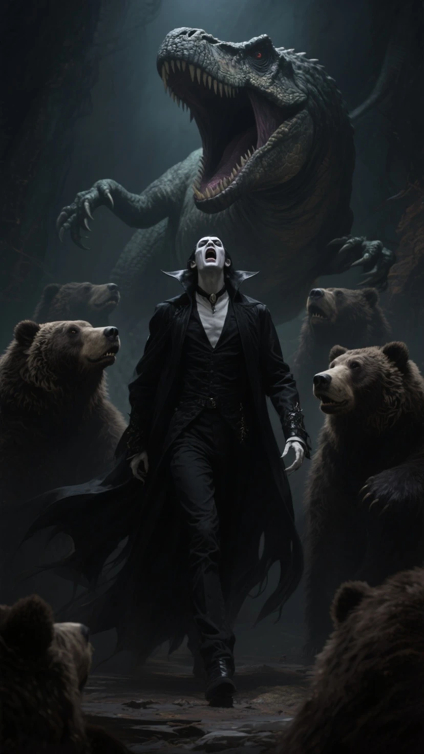 Dracula、Werewolf、Skeleton tripartite meeting