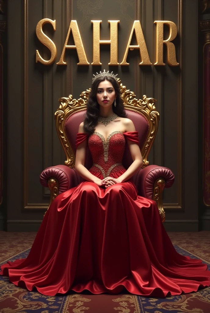 A queen is sat at her throne .at wall pranati Jena has written 