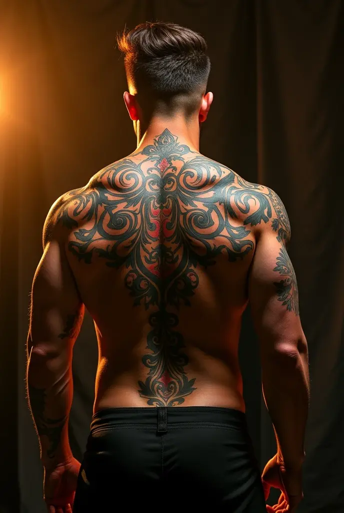 Male back,They have a very beautiful tattoo on their back.,best quality