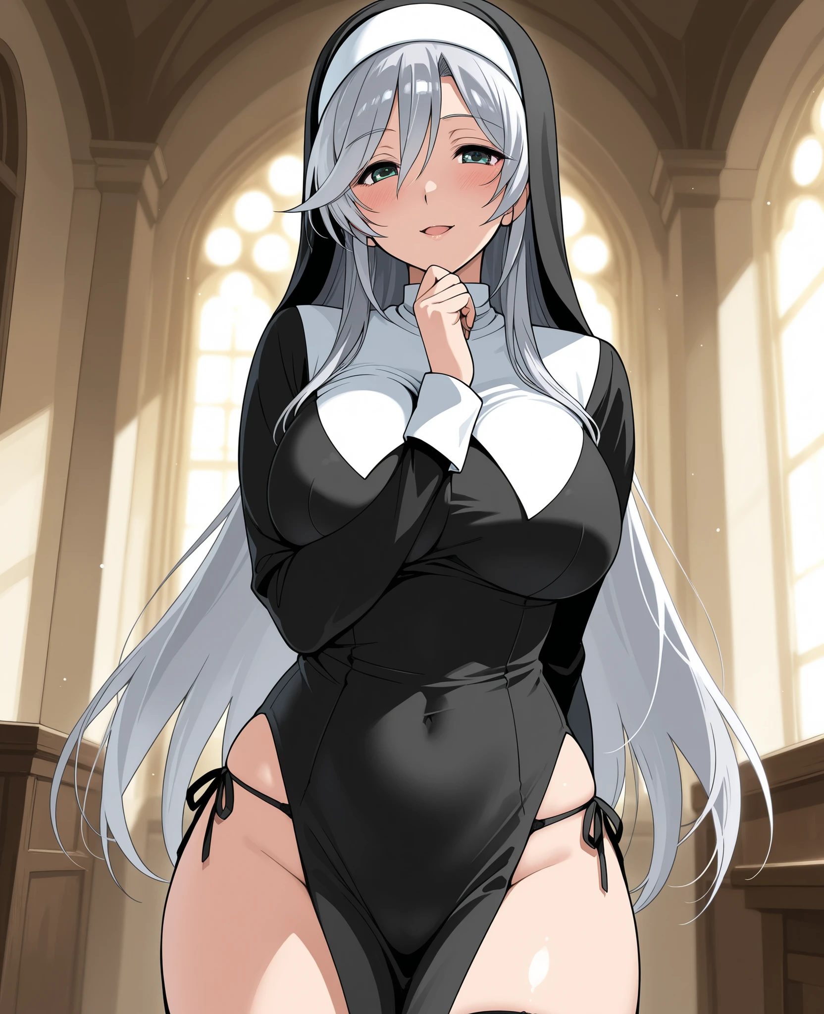  beautiful　 Married Woman　Mature Woman　  silver hair 　nun　long hair　 charming　sexy　glamour　 charmingな　sexyポーズ　game card　game cardの枠　Special rare