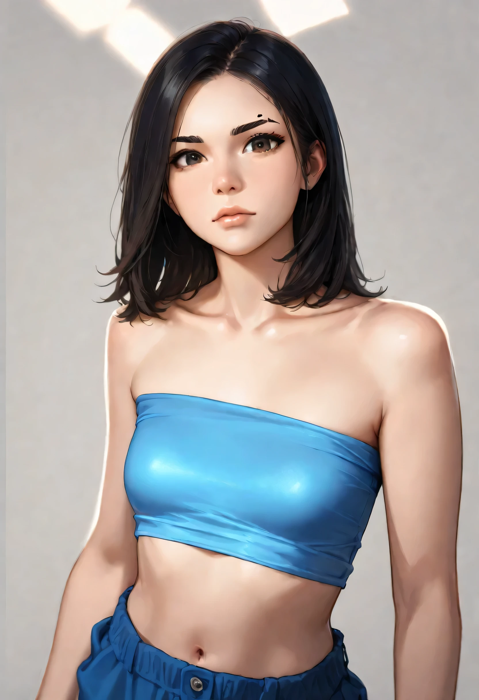 score_9_above, score_8_above, score_7_above, with medium chest, Skinny body, wearing camisole and thong panties, standing straight,looking at the viewer, seductive_pose,front view,,(((quadruple amputee))),human-onahole, (((legsless, armsless:1.7))),Sitting on bed