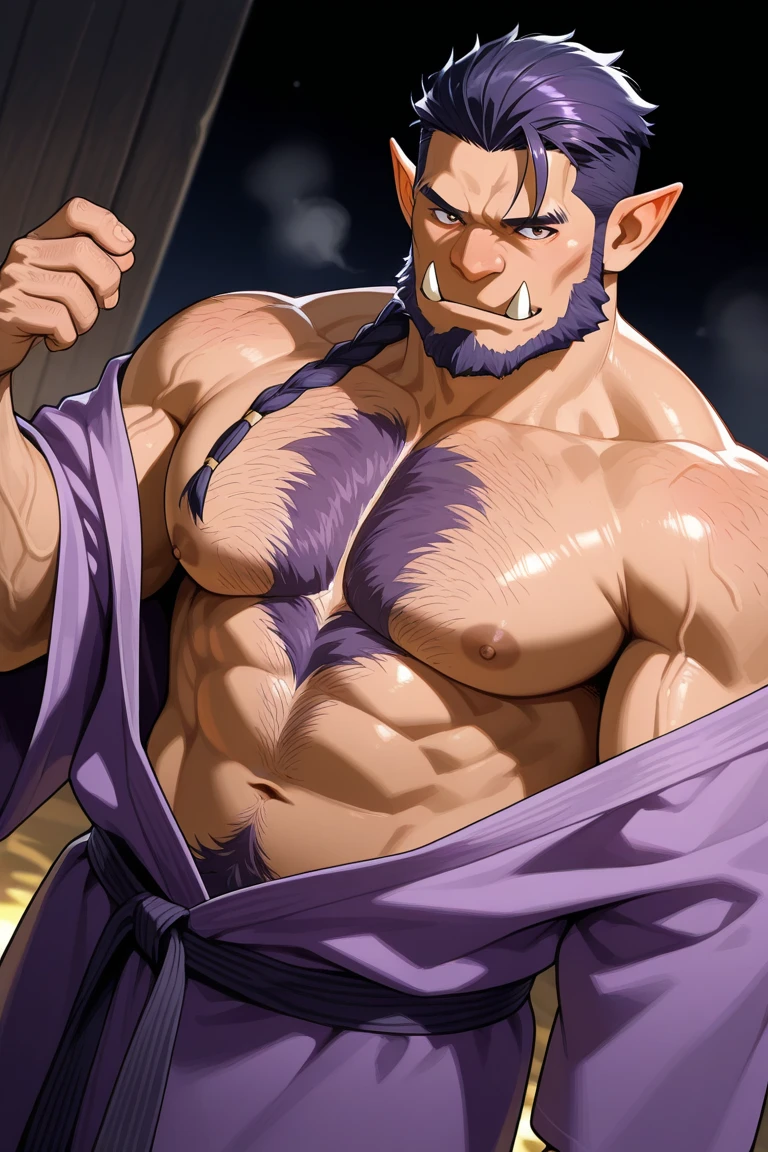 a crazy wizard yelling at the moon, massive balls, long penis, floppy penis, huge dick, big dick, thunderstorm, mountain top, open robe, long beard, messy hair, funny, cinematic, breathtaking,