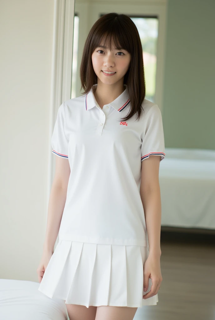 (gym uniform,red buruma, white shirt, short sleeves, thighs:1.3),
indoors, locker room,
(35 year old woman,mature female:1.2),depth of field,ponytail, black hair,(ribbon:1.2), (embarrassed,blush:1.3)
