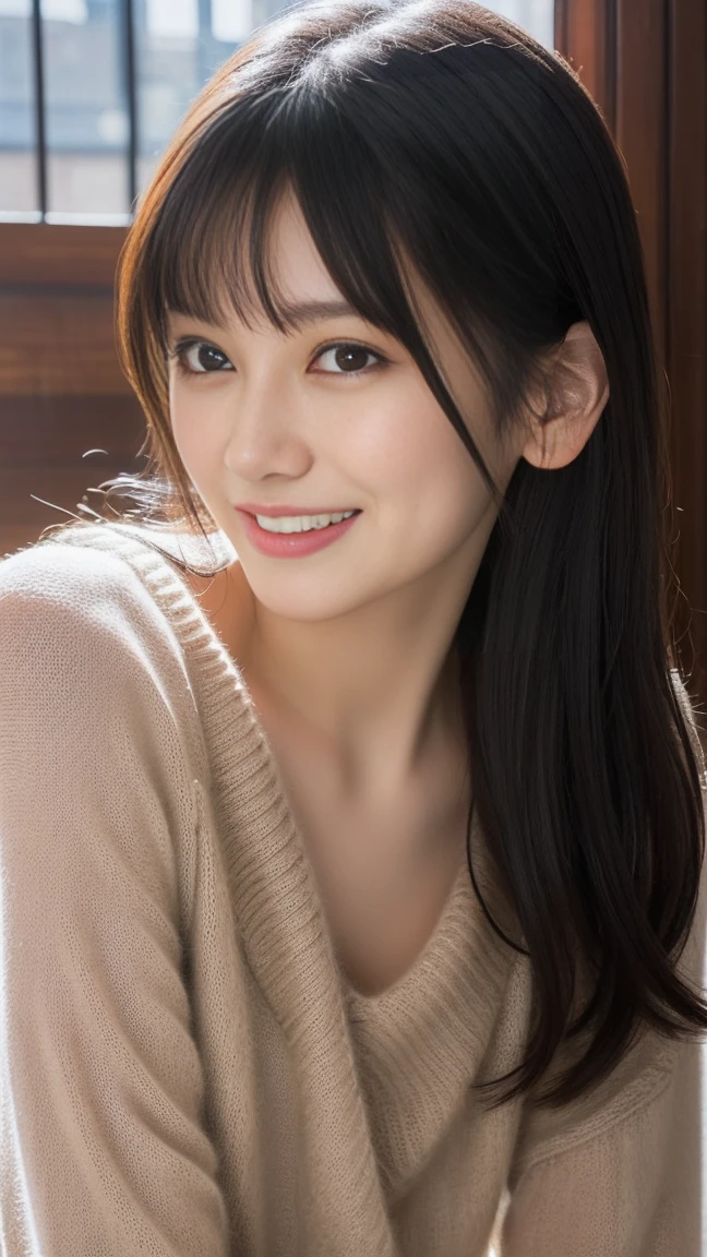 (masterpiece、Highest quality、Very detailed)、Hair color is deep dark brown、Soft Waves、
(Skin is smooth、Lightly reflects light、Healthy shine)、(The eyes are almond-shaped、eyes dark brown)、Long eyelashes、Flexible curls、Each one is clearly visible、Thin eyeliner、Natural eyelash shadow)、(Natural pink cheeks)、(Thick lips、smile)(Japanese 、Glamorous Body)、(bikini)、(Navy blue pleated mini skirt、inseam length)、(Beach、Pay attention to her whole body and facial expression)、(((Eye highlights and skin detail、Realistic details)))