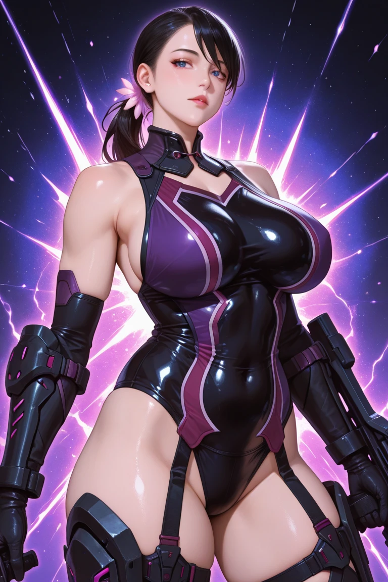 street fighter、Five Fingers、Very big big breasts、fighting poses、Chest that seems to burst、cleavage of the breast、One lady、Long legs、Fitness Model、musculature、abdominals、Powerful Pose、punch、Height 175cm、poneyTail、skin tanned、A smile、clothes shiny、full-body view、Clothes that shine in iridescent colors、publicity cosplay、full-cosplay、taken with canon 5d mk4、cosplay foto