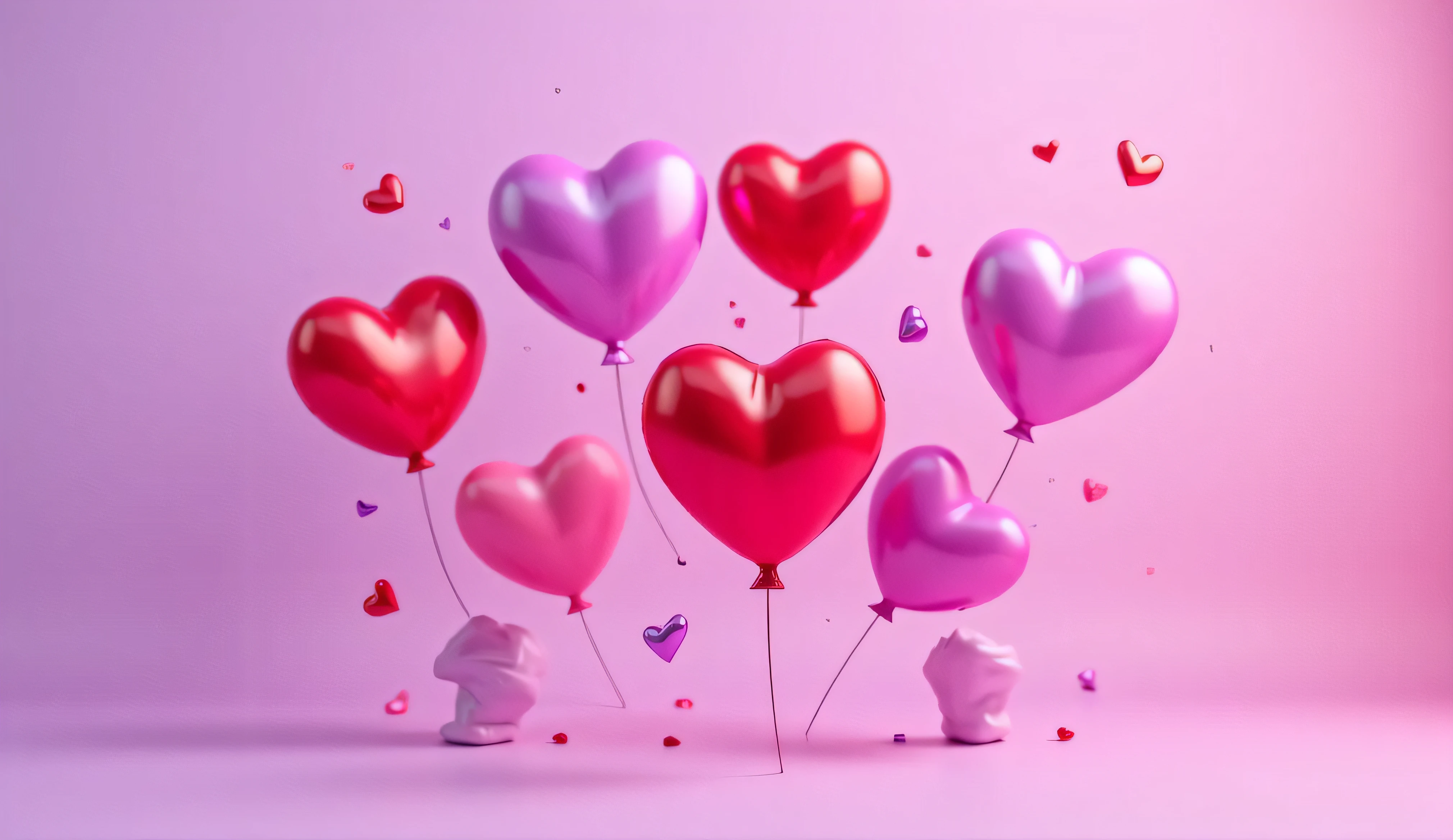 Transparent material,filled with heart-shaped balloons,various colors,colorful,Master quality,higher quality
