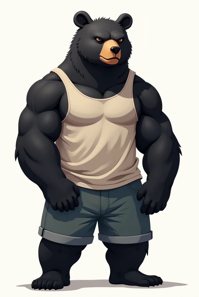 Slight chubby, furry,male , anthro bear, plump, middle aged  , mouth covered mustache,Thick beard, seductive  , detailed , full body , tight teal tank top, glasses, black cap, extremely hot and sexy, eye closed, by hyaku ,by darkgem, by glitter trap boy
